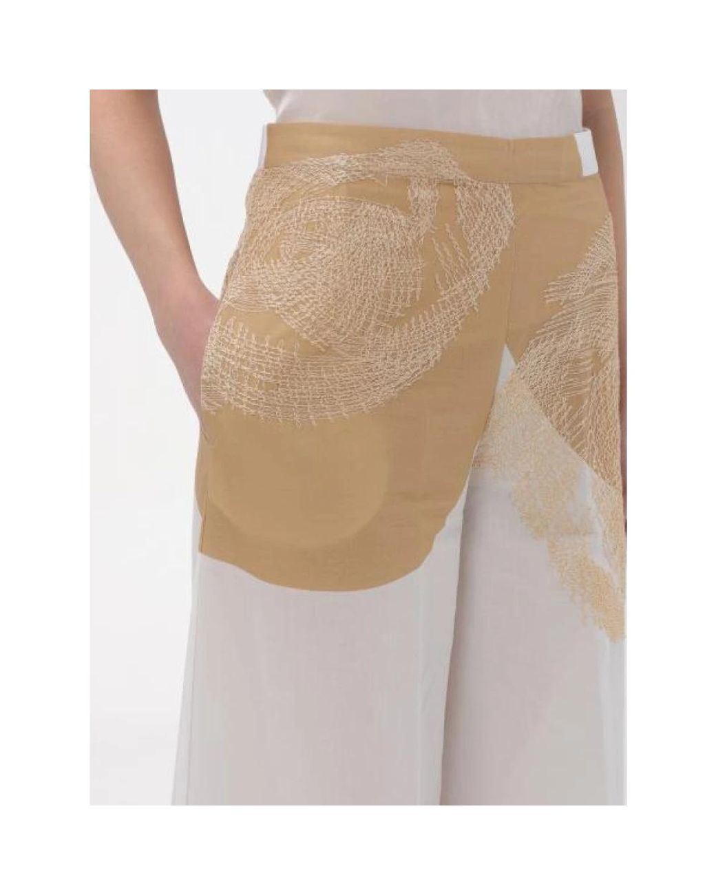 Liviana Conti Natural Wide Trousers