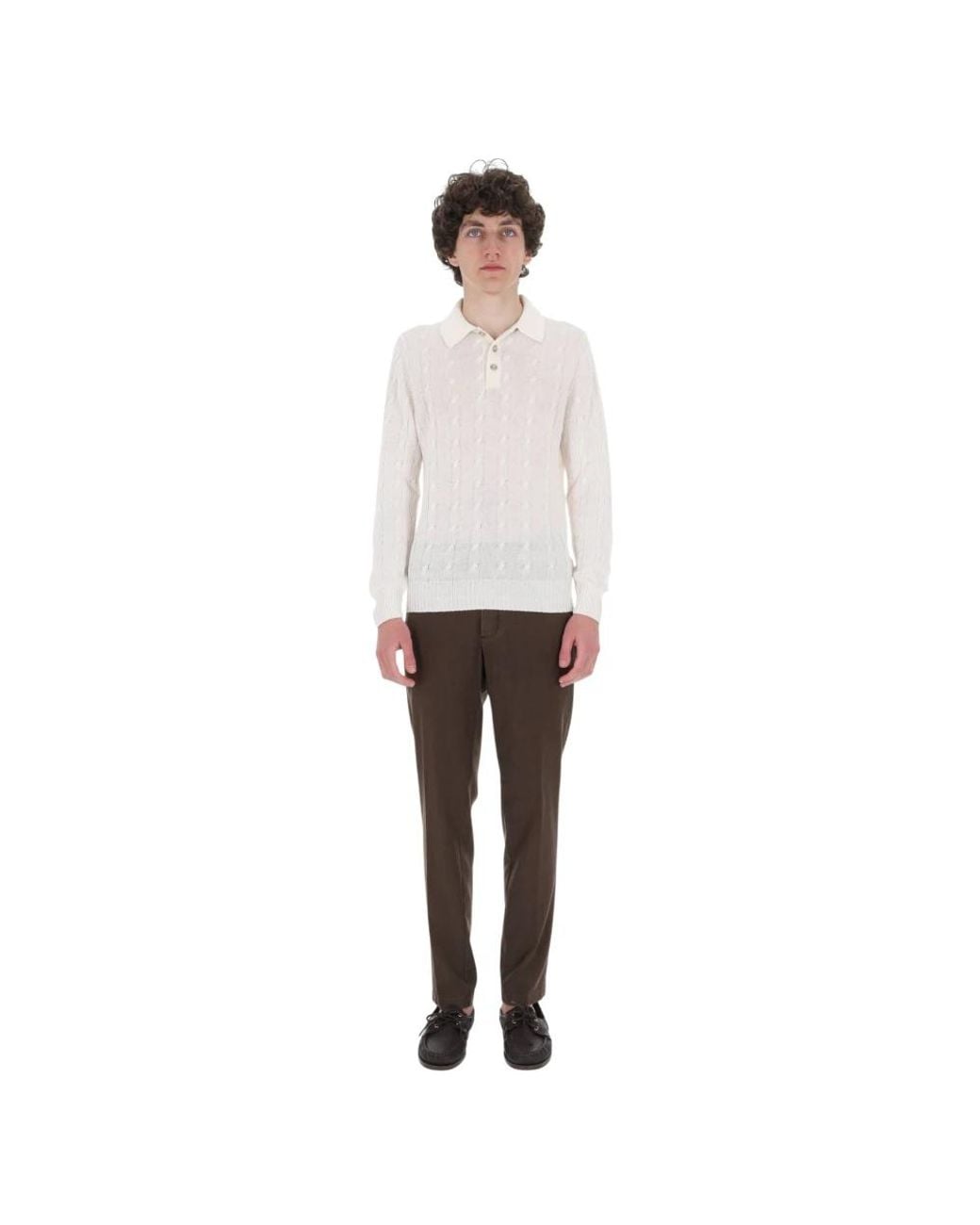 Barba Napoli White Round-Neck Knitwear for men