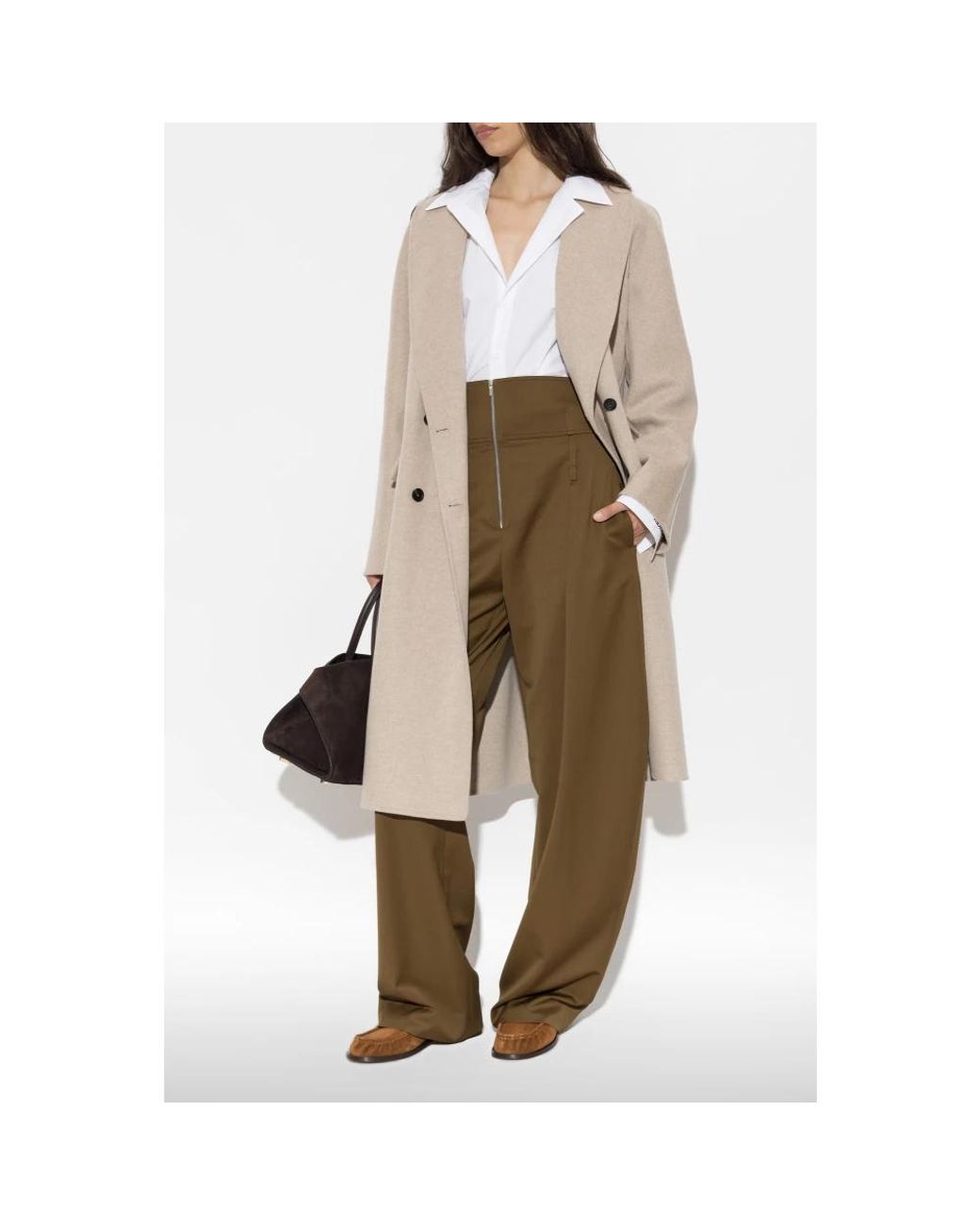 Ferragamo Natural Double-Breasted Coats