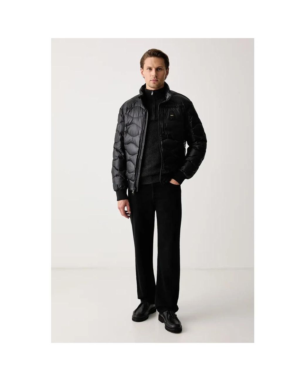 Down Jackets Blauer de hombre de color Black