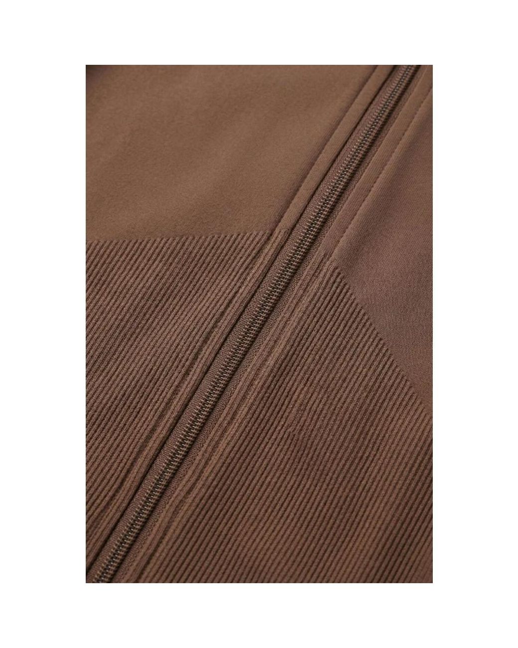 Aim'n Brown Shape Seamless Zip Jacket