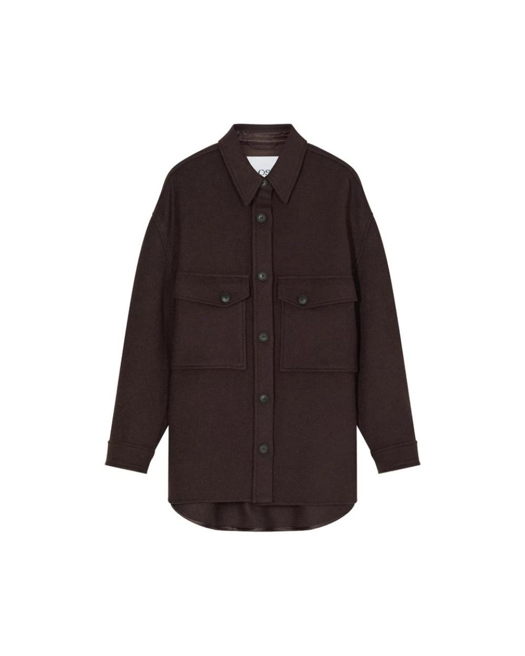 Closed Spread Collar Button-Front Sweater in het Purple