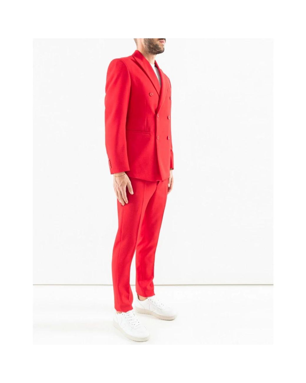 Cor Sine Labe Doli Red Double Breasted Suits for men