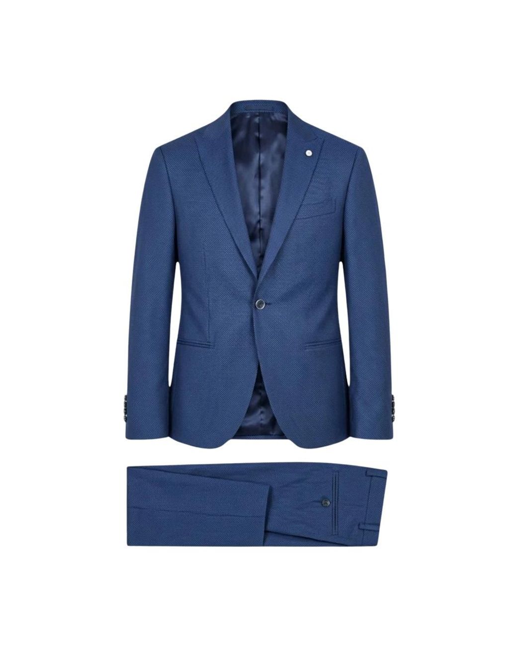 Luigi Bianchi Single-Breasted Suit in het Blue voor heren