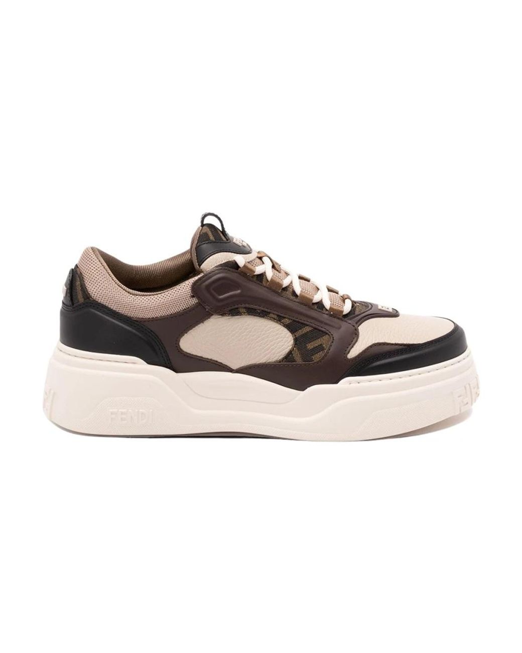Fendi Schoenen ,Veelkleurig ,Leer Force Sneakers in het Natural voor heren