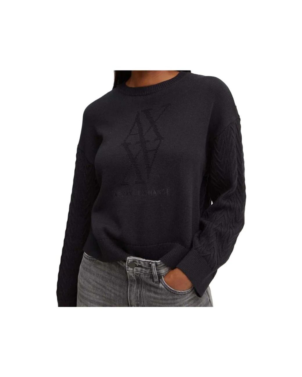 ARMANI EXCHANGE Black Round-Neck Knitwear