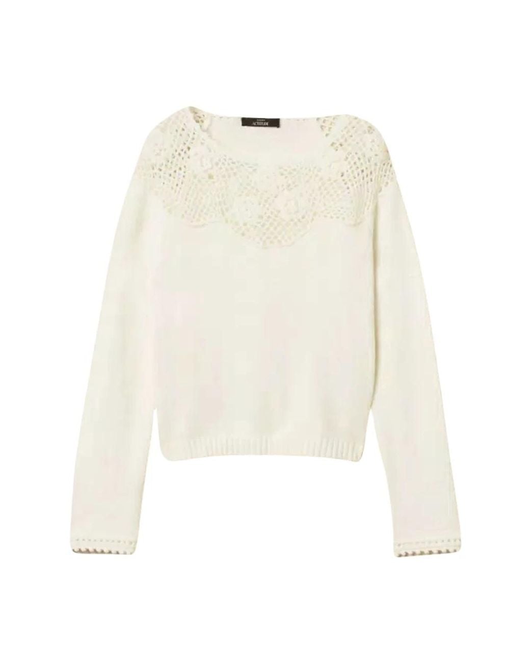Twinset White Round-Neck Knitwear