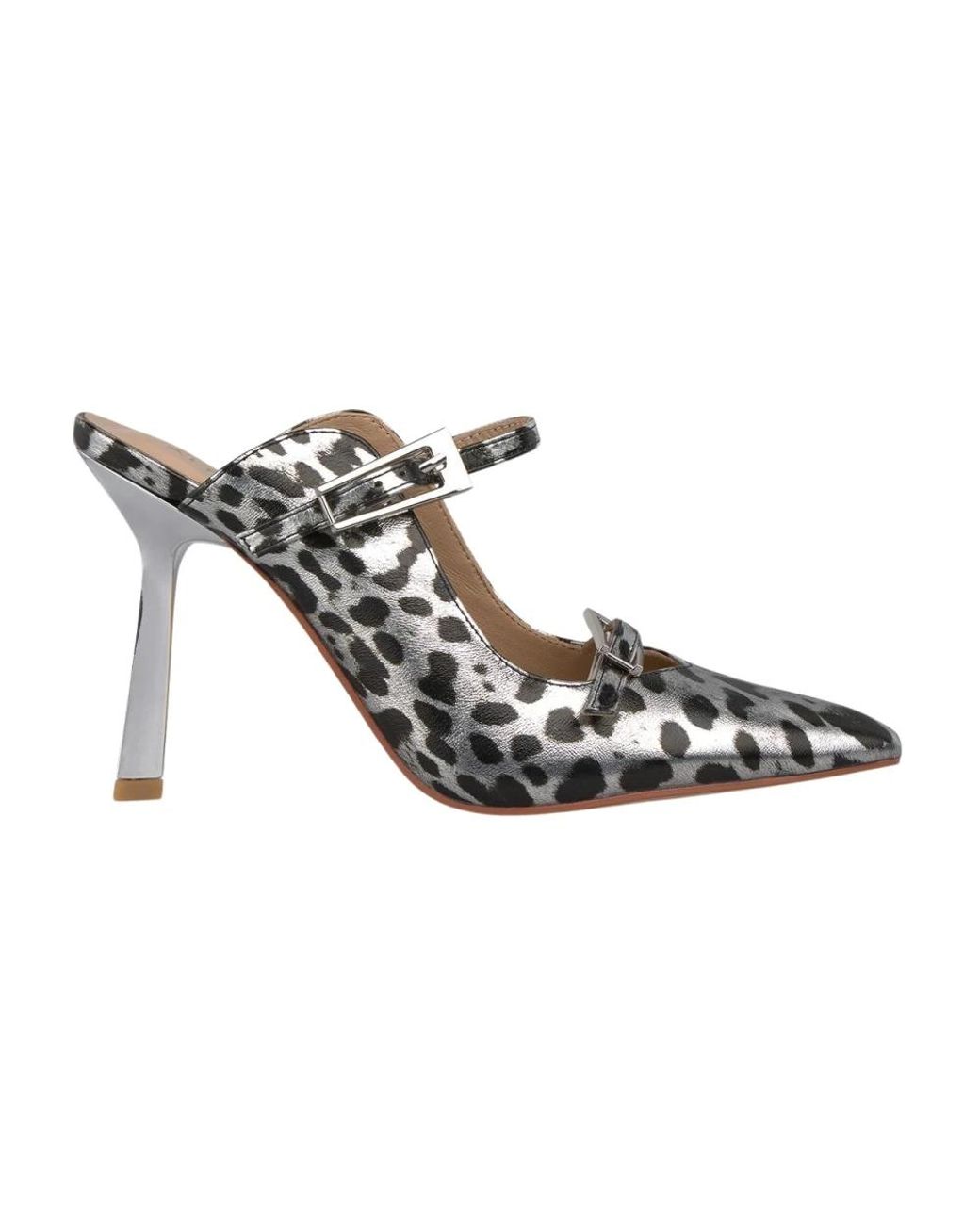 Alma En Pena. Metallic Heeled Mules