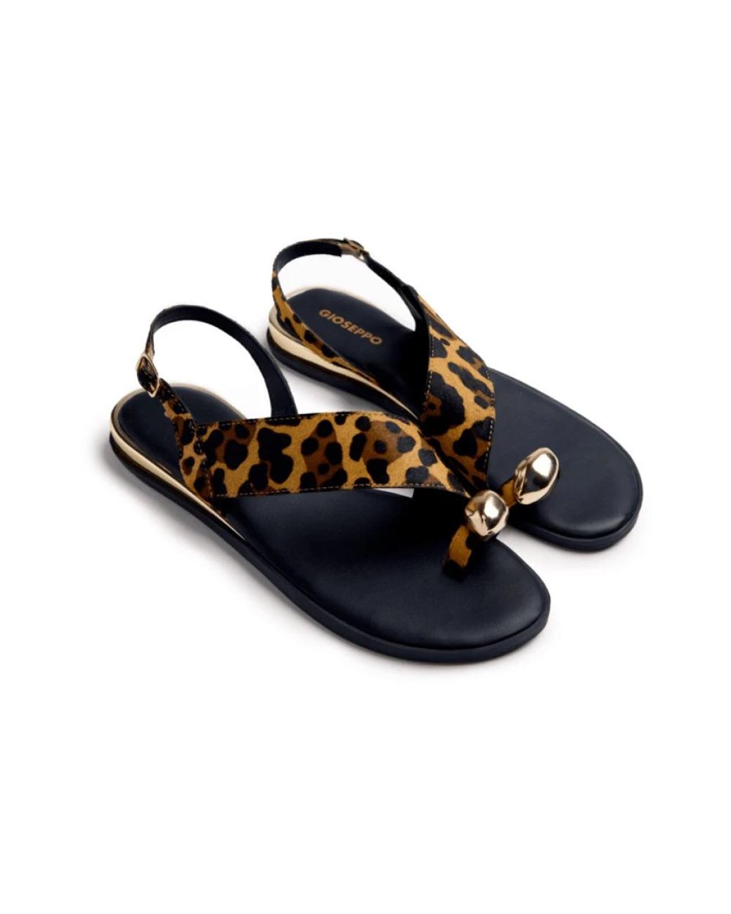 Gioseppo Black Flat Sandals