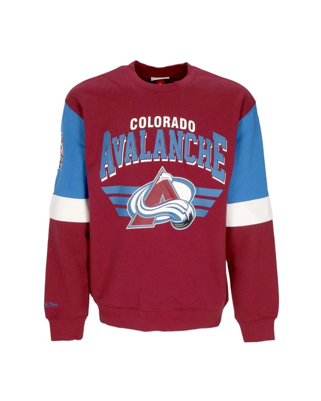 Mitchell & Ness Hoodies & Sweatvesten ,Bruin ,Katoen Nhl Crewneck Sweatshirt Colorado Avalanche Celebration in het Red voor heren