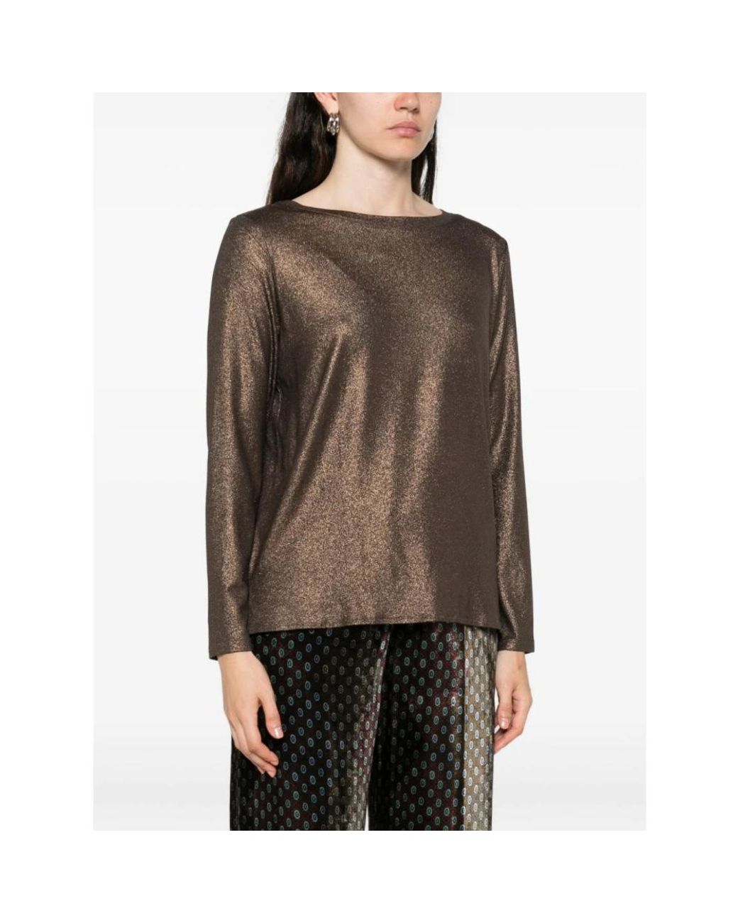 Majestic Filatures Brown Round-Neck Knitwear