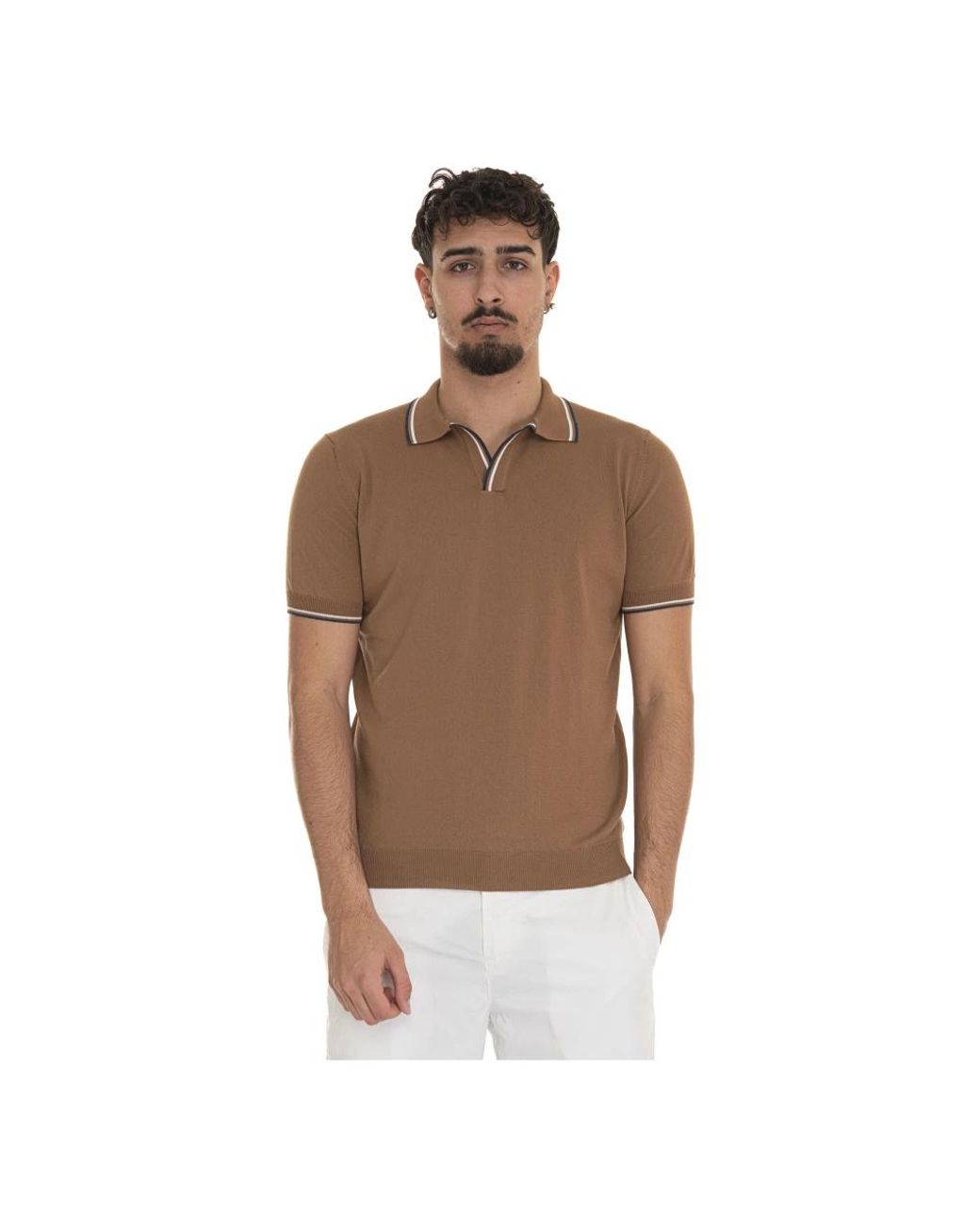 Gran Sasso Brown V-Neck Knitwear for men