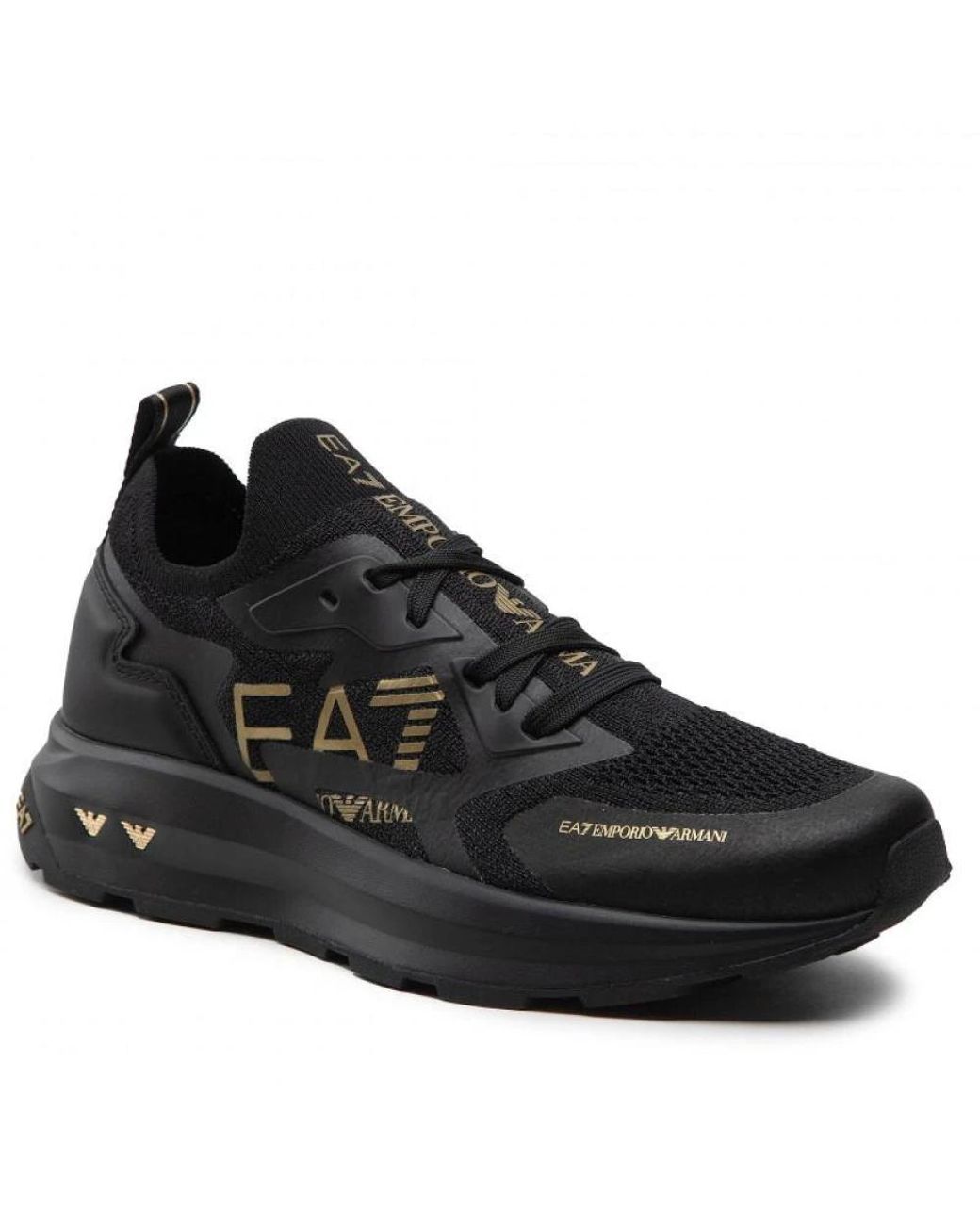 EA7 Black Shoes for men