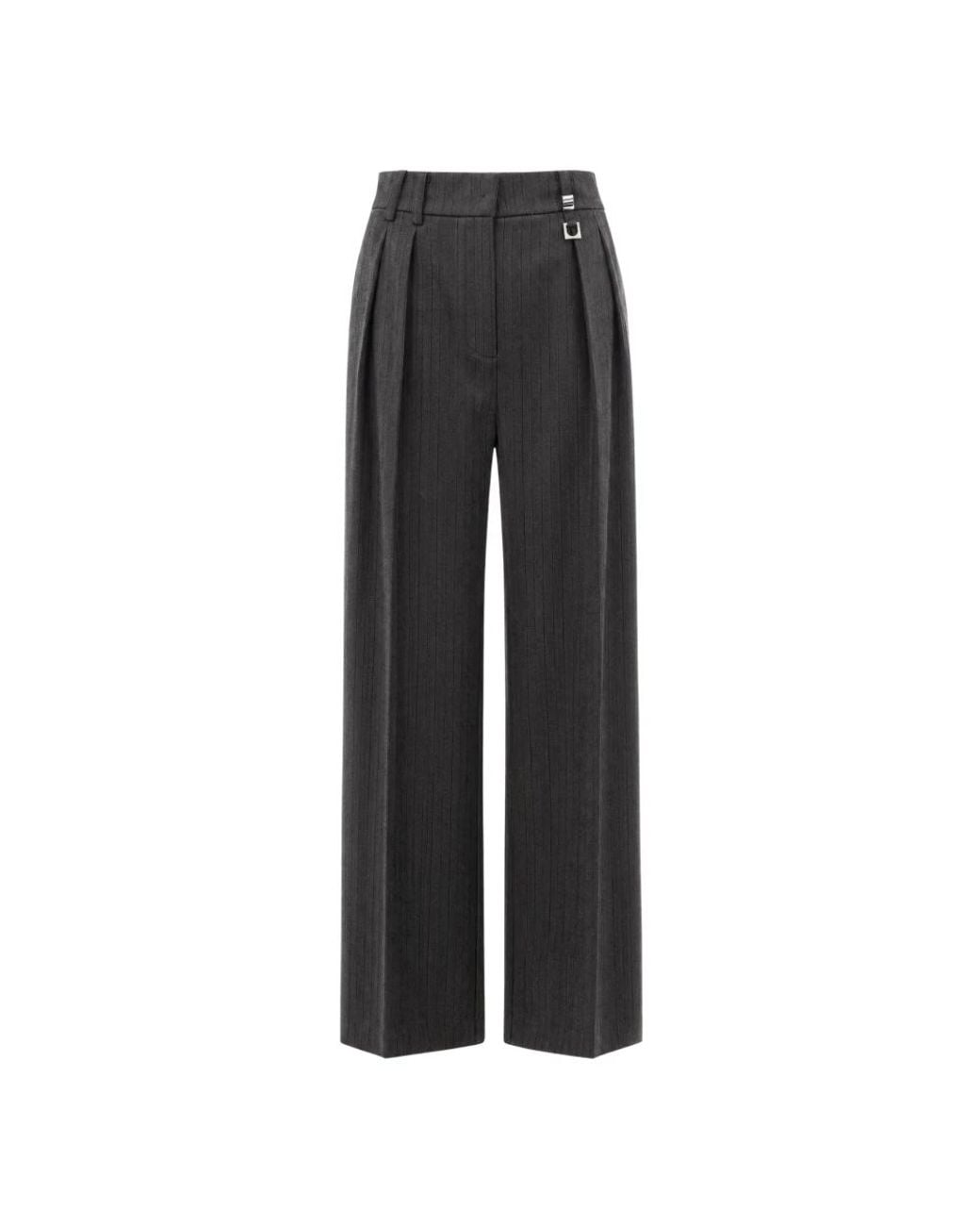 Patrizia Pepe Gray Wide Trousers