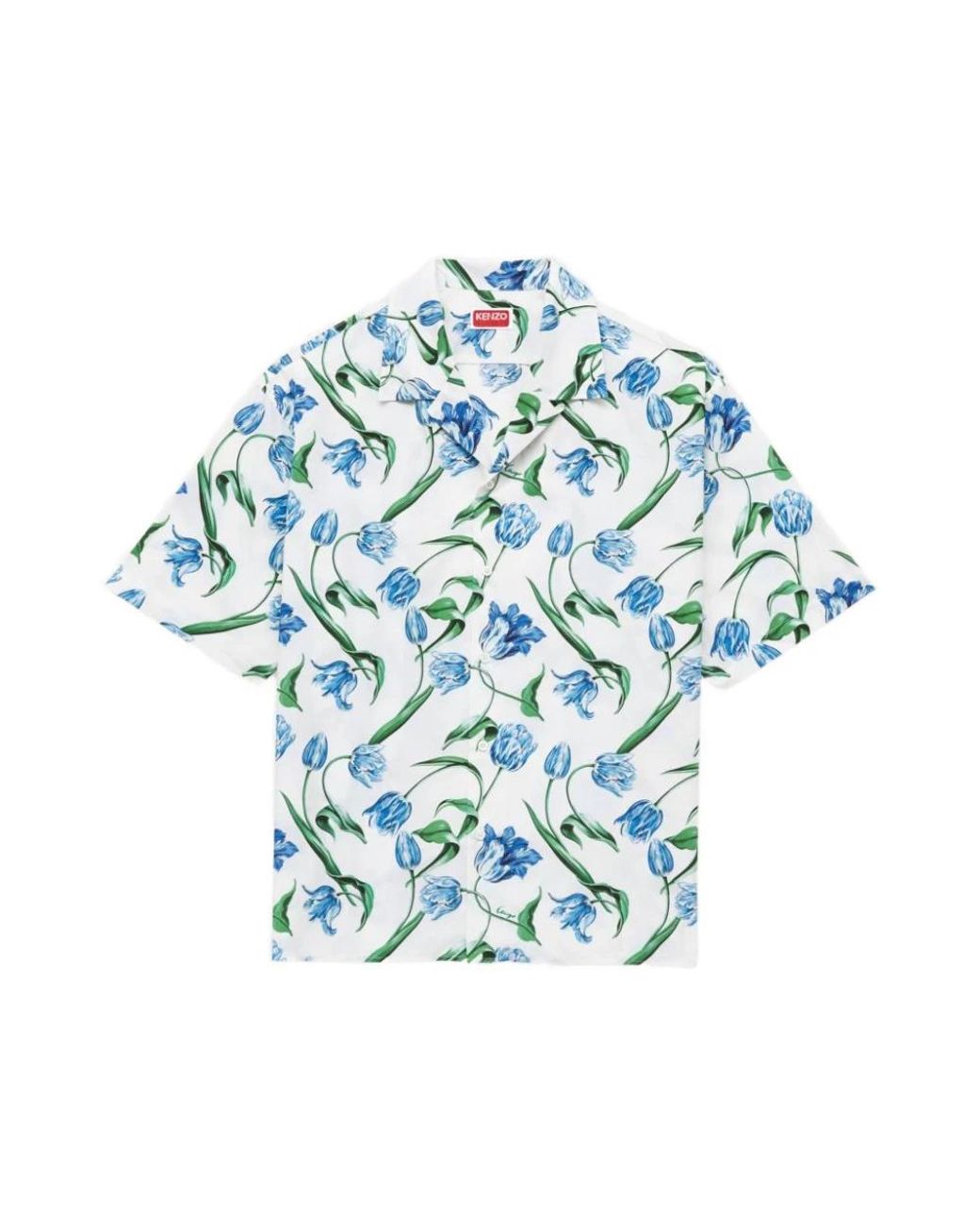KENZO Blue Short Sleeve Shirts for men
