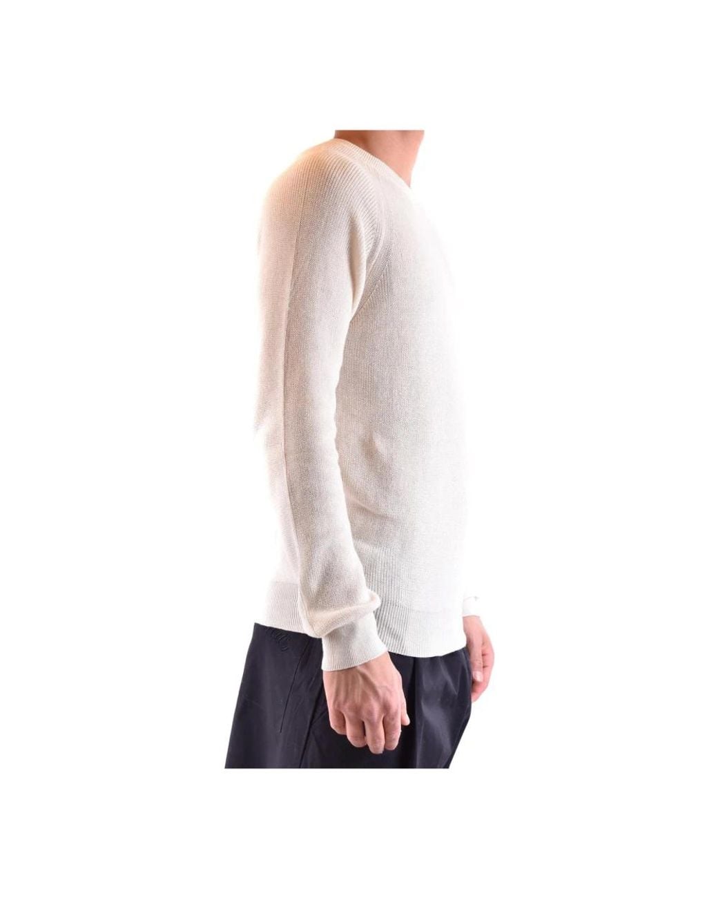 Laneus White Round-Neck Knitwear for men