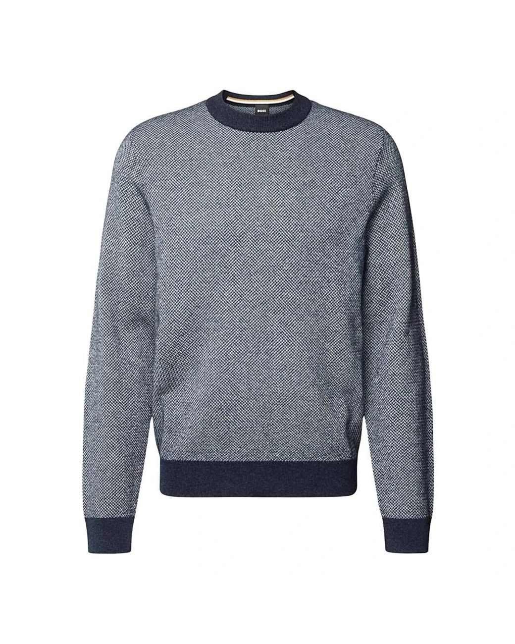 Boss Gray Round-Neck Knitwear for men