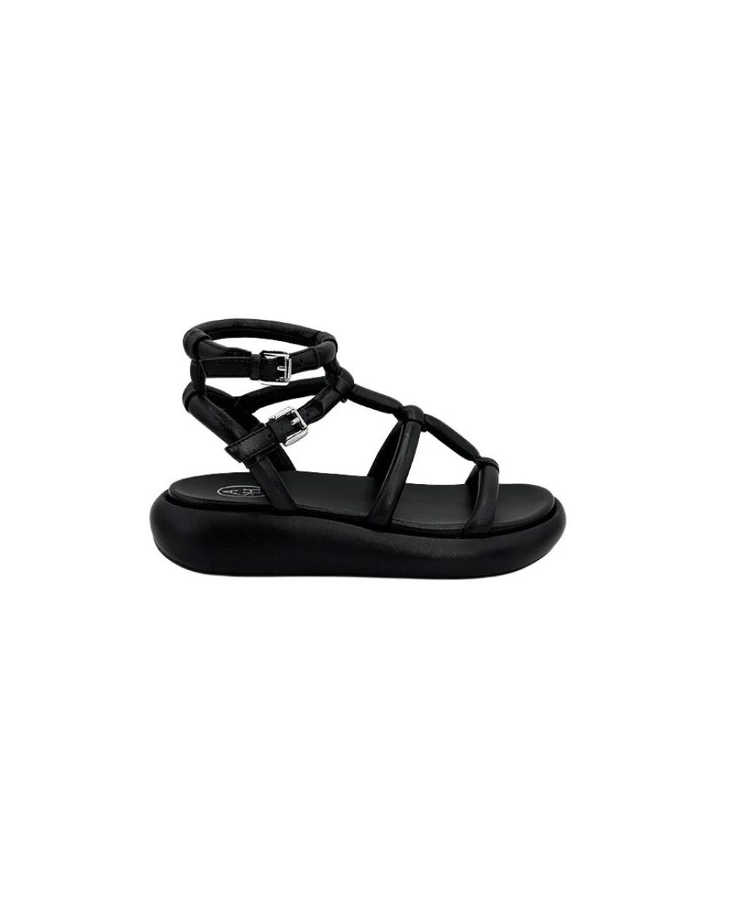 Ash Black Flat Sandals