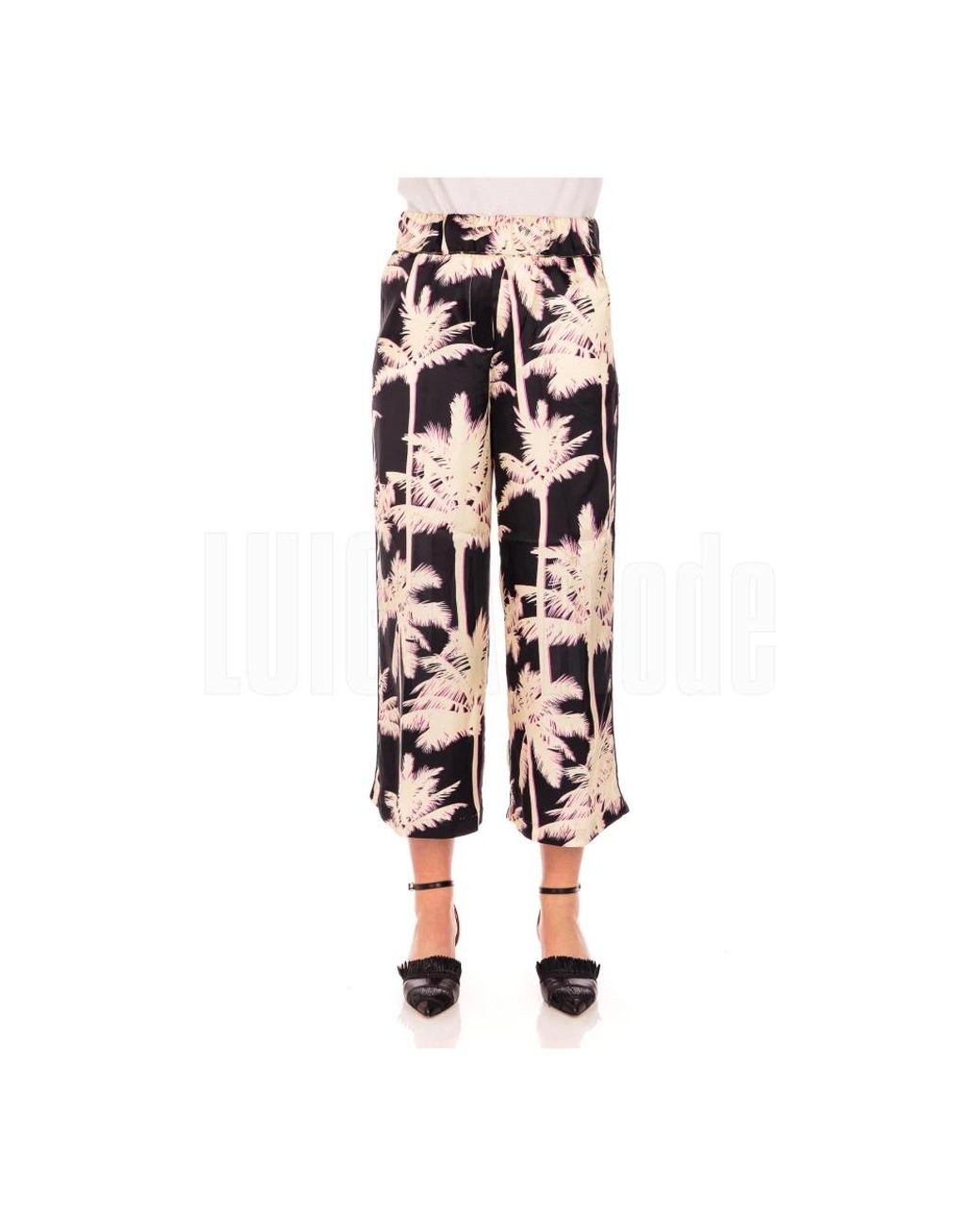 White Sand Multicolor Cropped Trousers