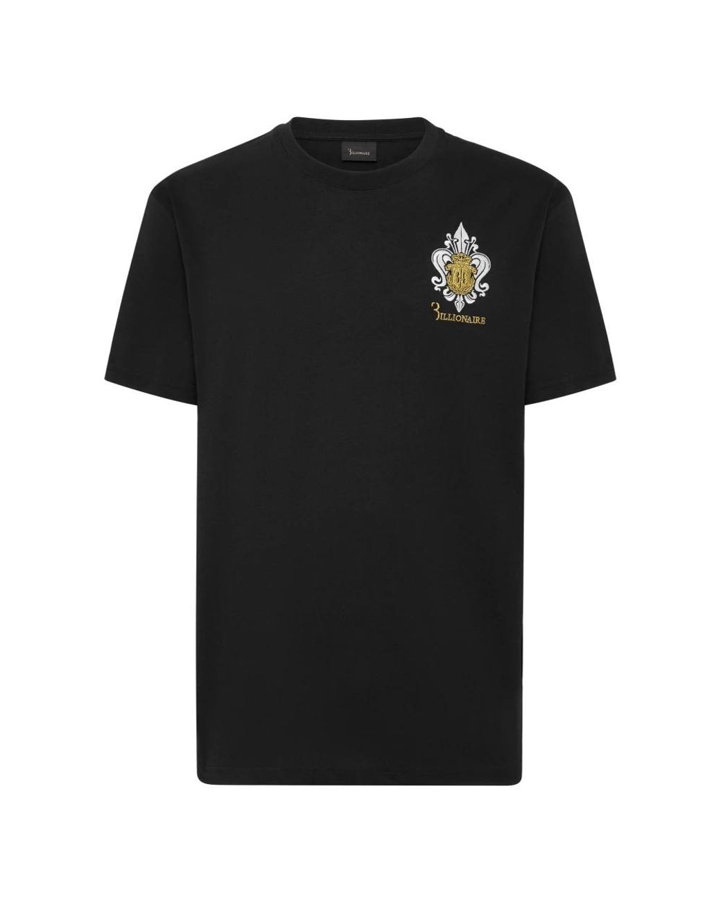 Billionaire Tops ,Zwart ,Katoen T-Shirt Ronde Hals Fleur-De-Lis in het Black voor heren