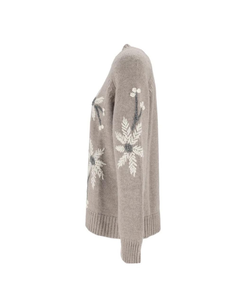 P.A.R.O.S.H. Gray Round-Neck Strickwaren