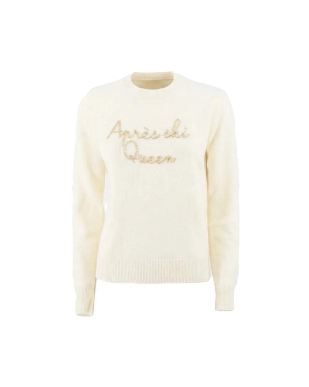 Mc2 Saint Barth White Round-Neck Knitwear