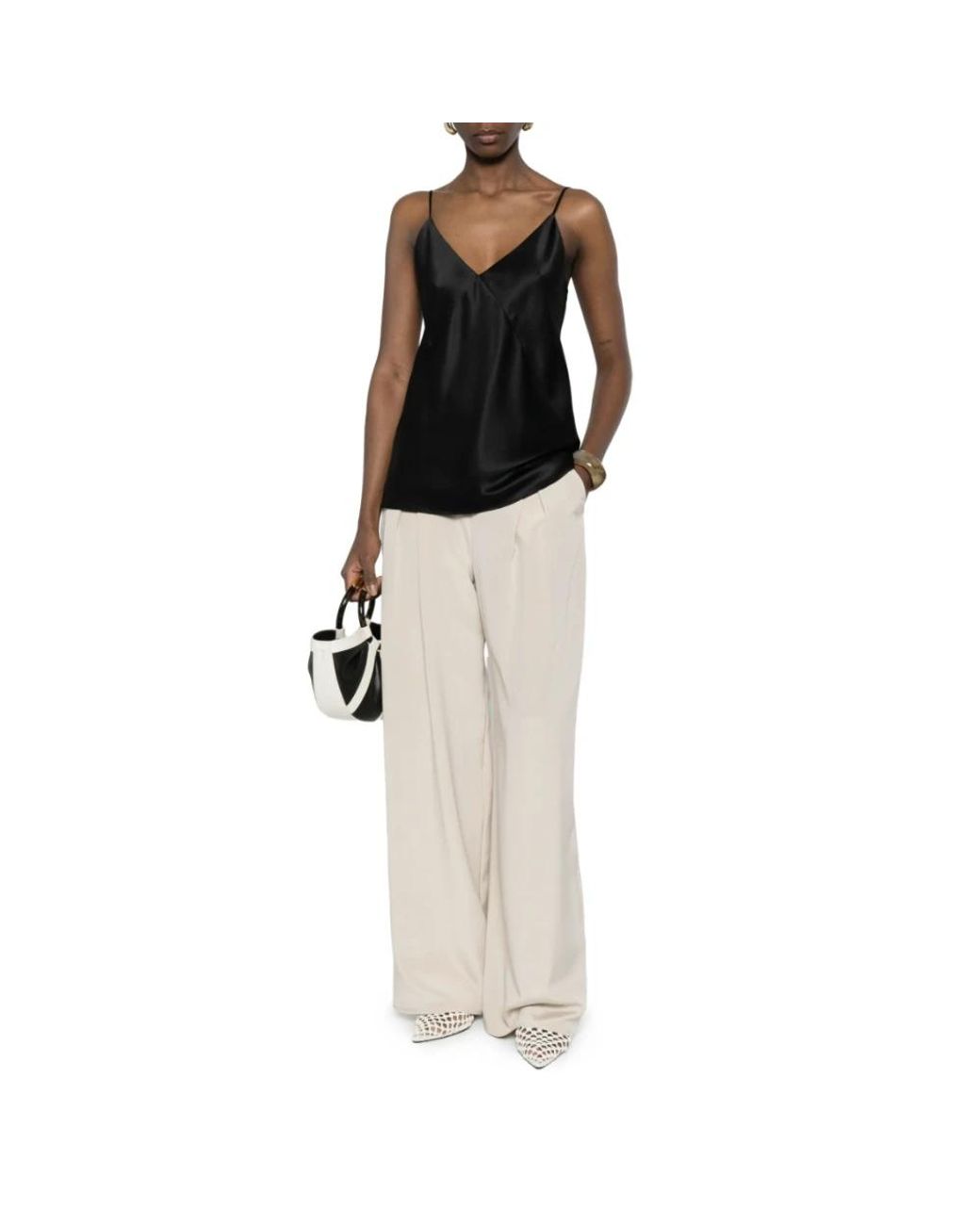 Max Mara White Wide Trousers