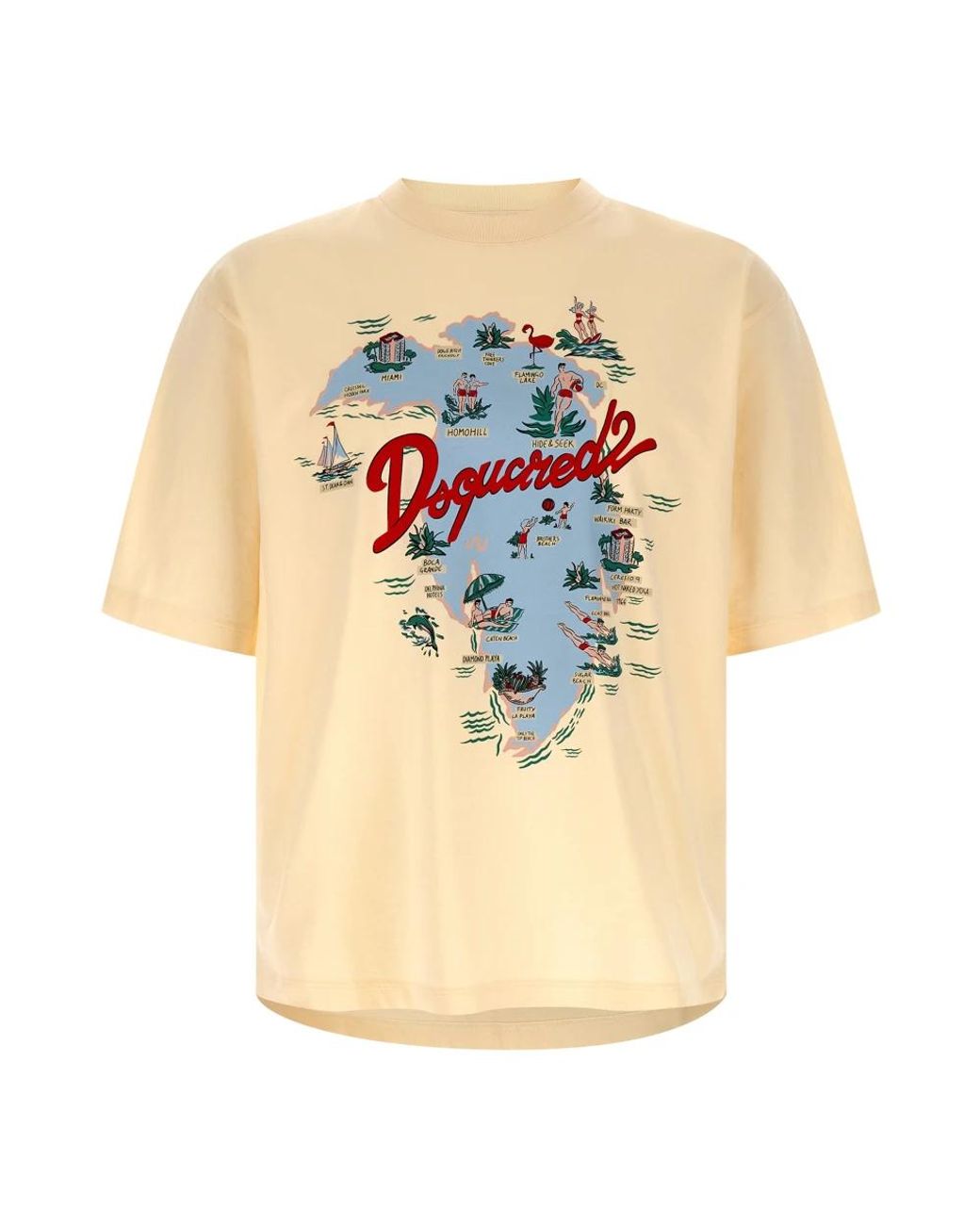 DSquared² Tops ,Katoen T-Shirts in het Natural voor heren