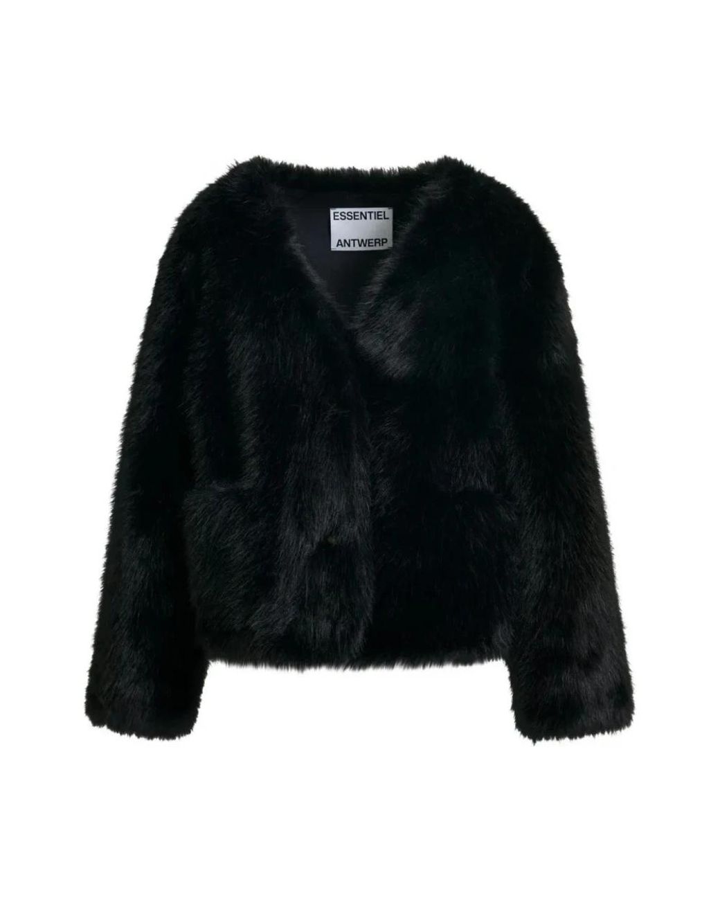Essentiel Antwerp Black Faux Fur & Shearling Jackets