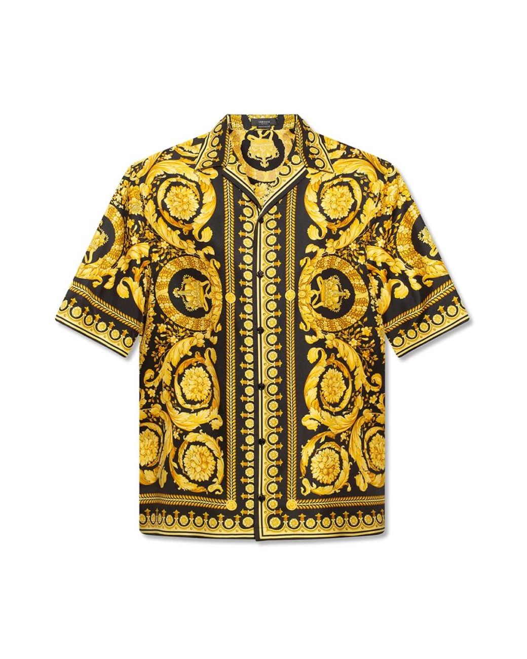 Short Sleeve Shirts di Versace in Yellow da Uomo
