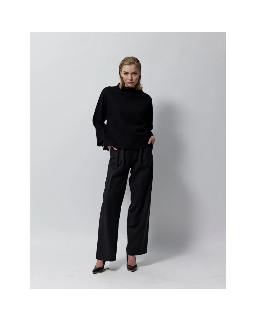 Envelope Black Straight Trousers