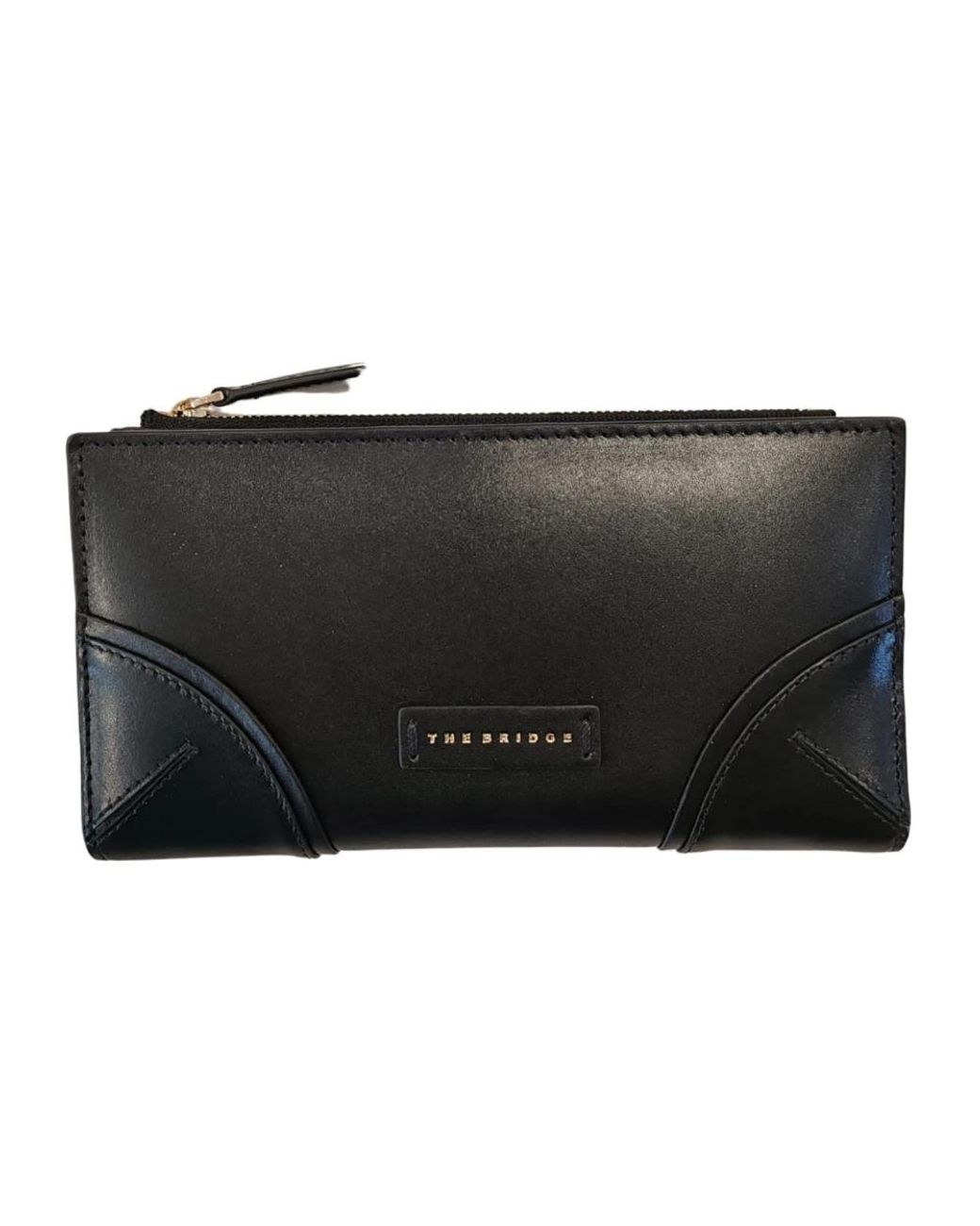 The Bridge Accessoires ,Zwart ,Leer Matilde Leren Portemonnee Met Muntzakje in het Black