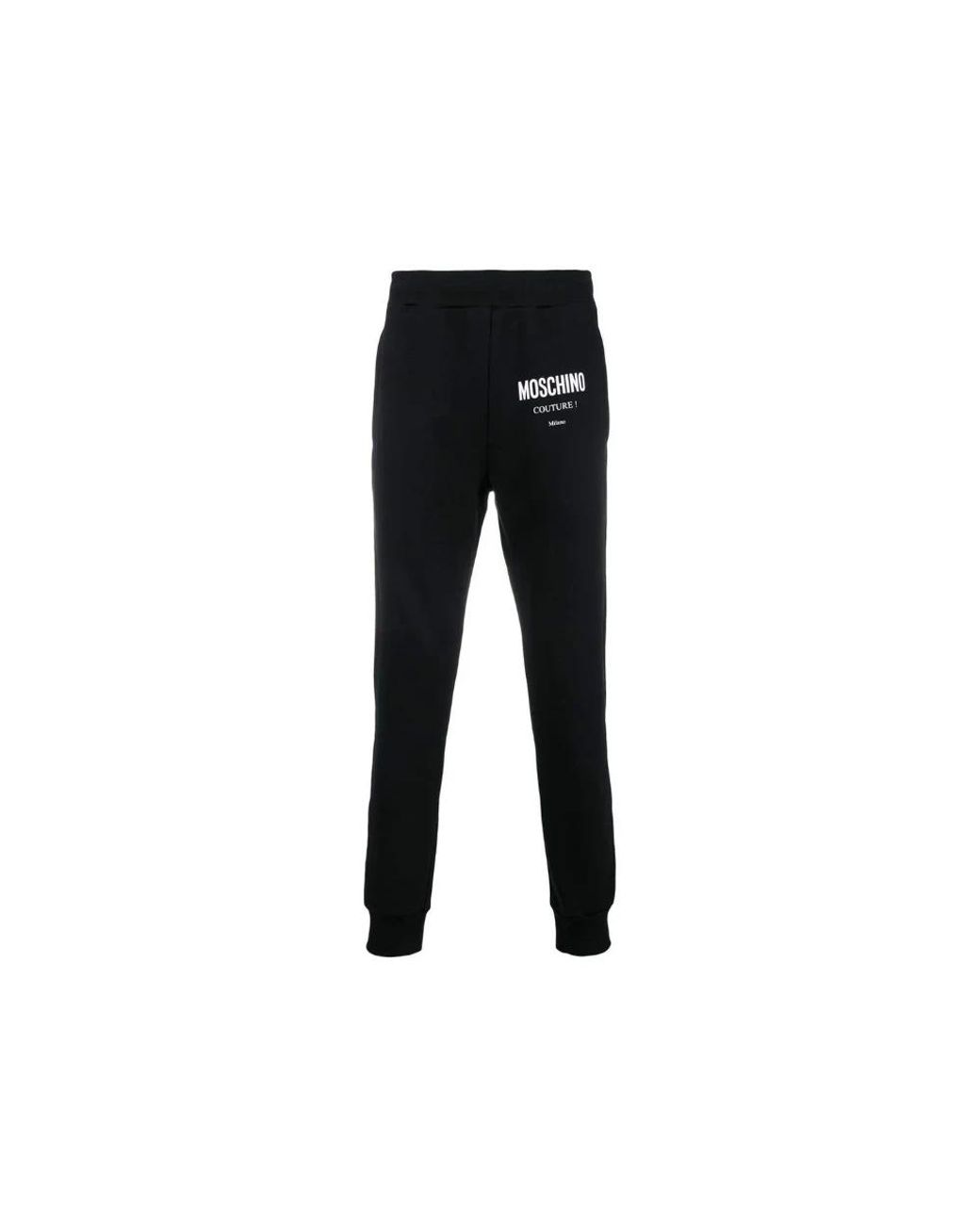 Moschino Broeken ,Zwart ,Katoen Zwarte Couture Katoenen Broek Met Logo in het Black voor heren