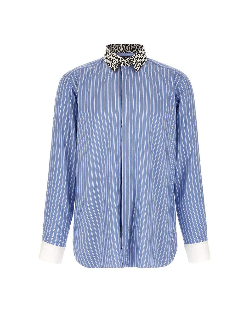 Tom Ford Gestreepte Zijde Blouse in het Blue voor heren