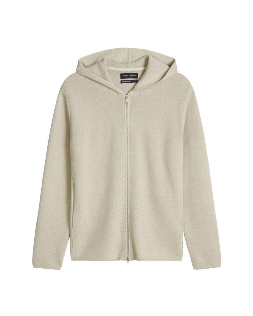 Marc O' Polo Zip-Through Hooded Knit Jacket in het Natural voor heren