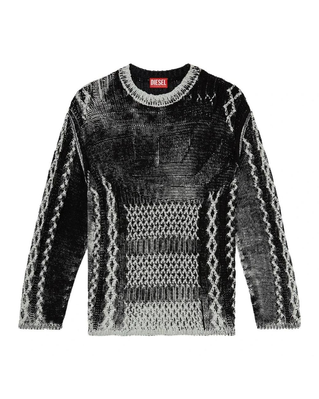 DIESEL Black Round-Neck Knitwear for men