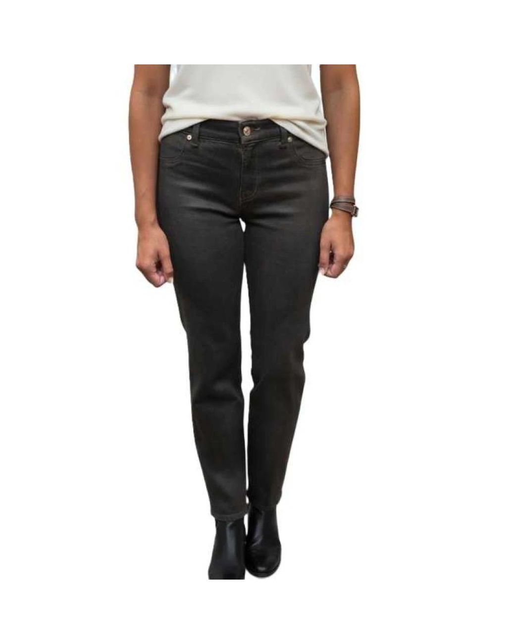 7 For All Mankind Black Straight Fit Jeans
