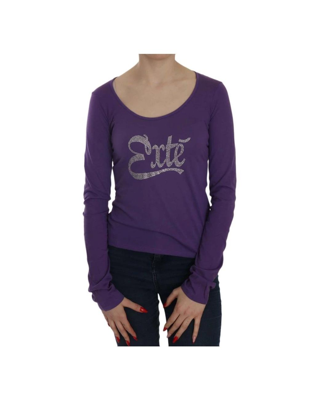 Exte Purple Long Sleeve Tops