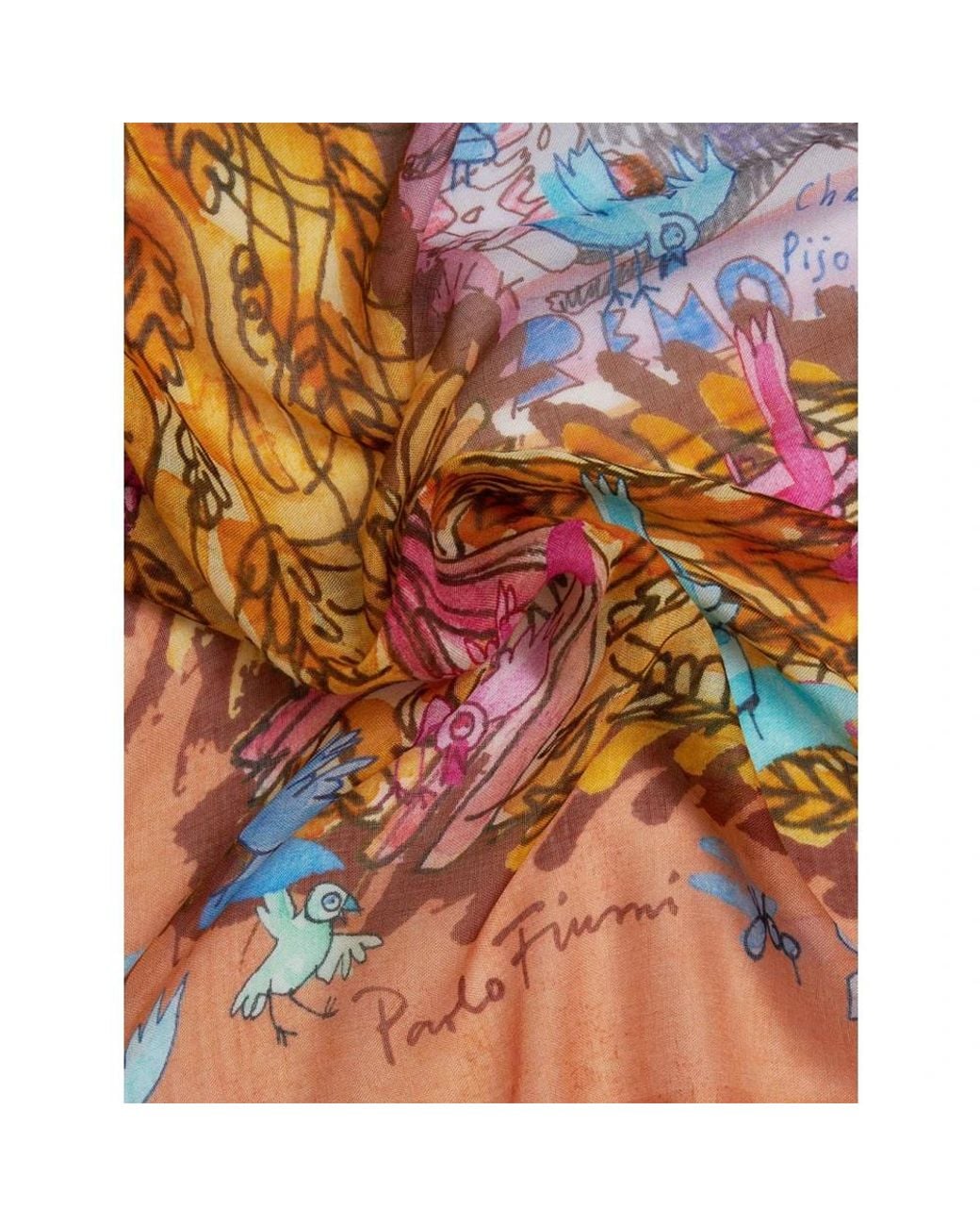 Faliero Sarti Orange Silky Scarves