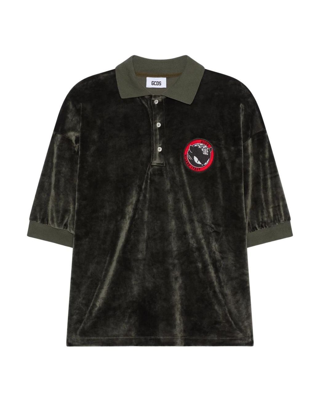 Gcds Tops ,Groen ,Polyester Kittho Patch Cropped Polo in het Black
