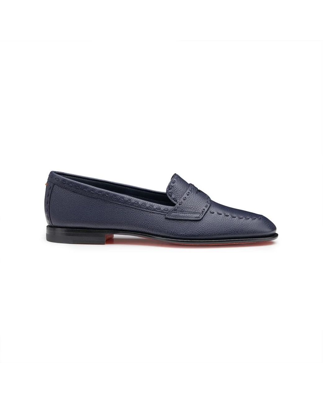 Santoni Blue Leder Penny Loafer