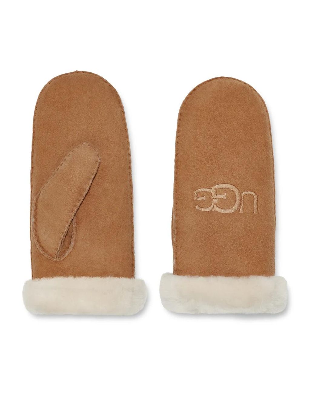 Ugg Brown Sheepskin Embroider Handschuhe Sheepskin Embroider Handschuhe