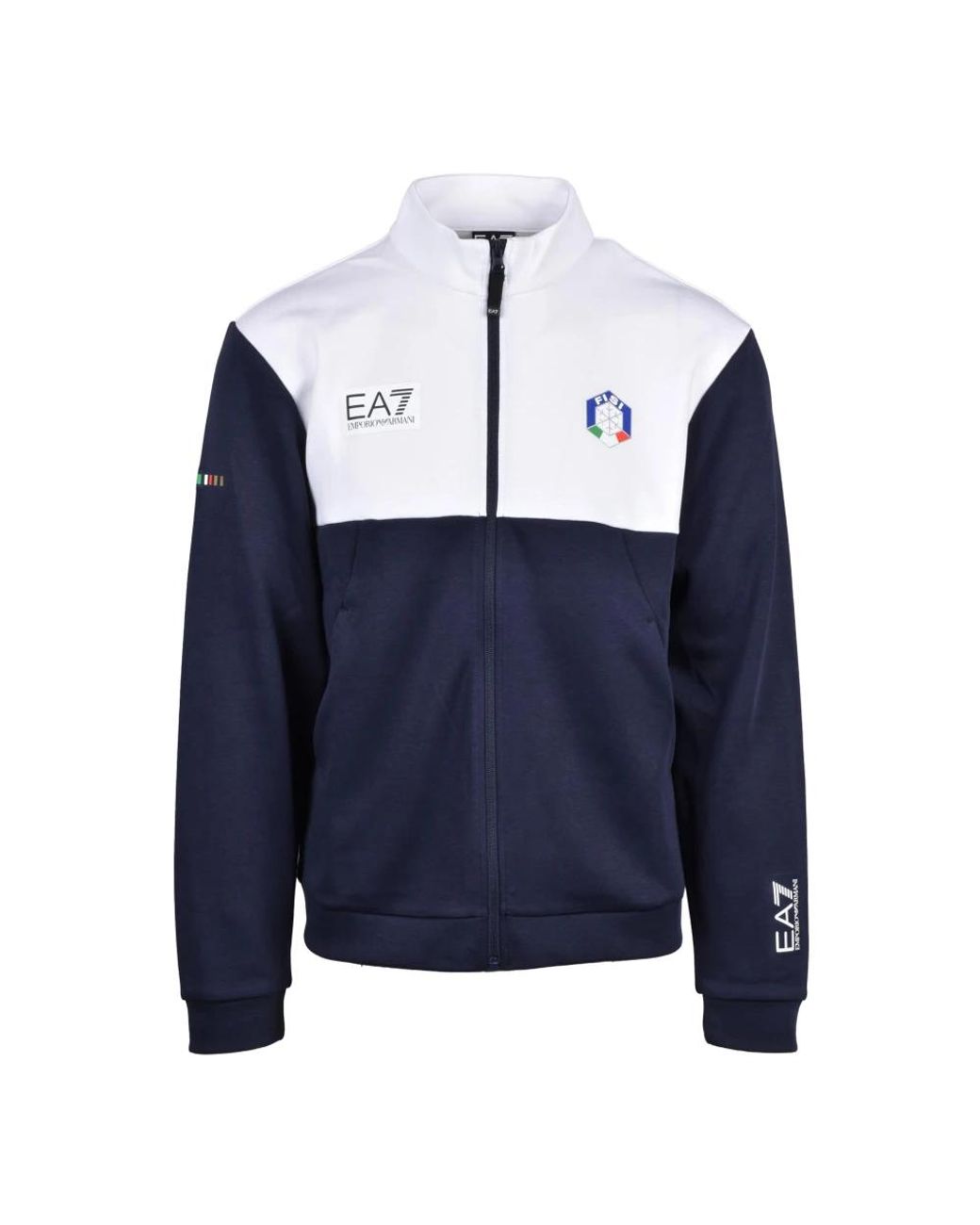 EA7 Blue Zip-Throughs for men