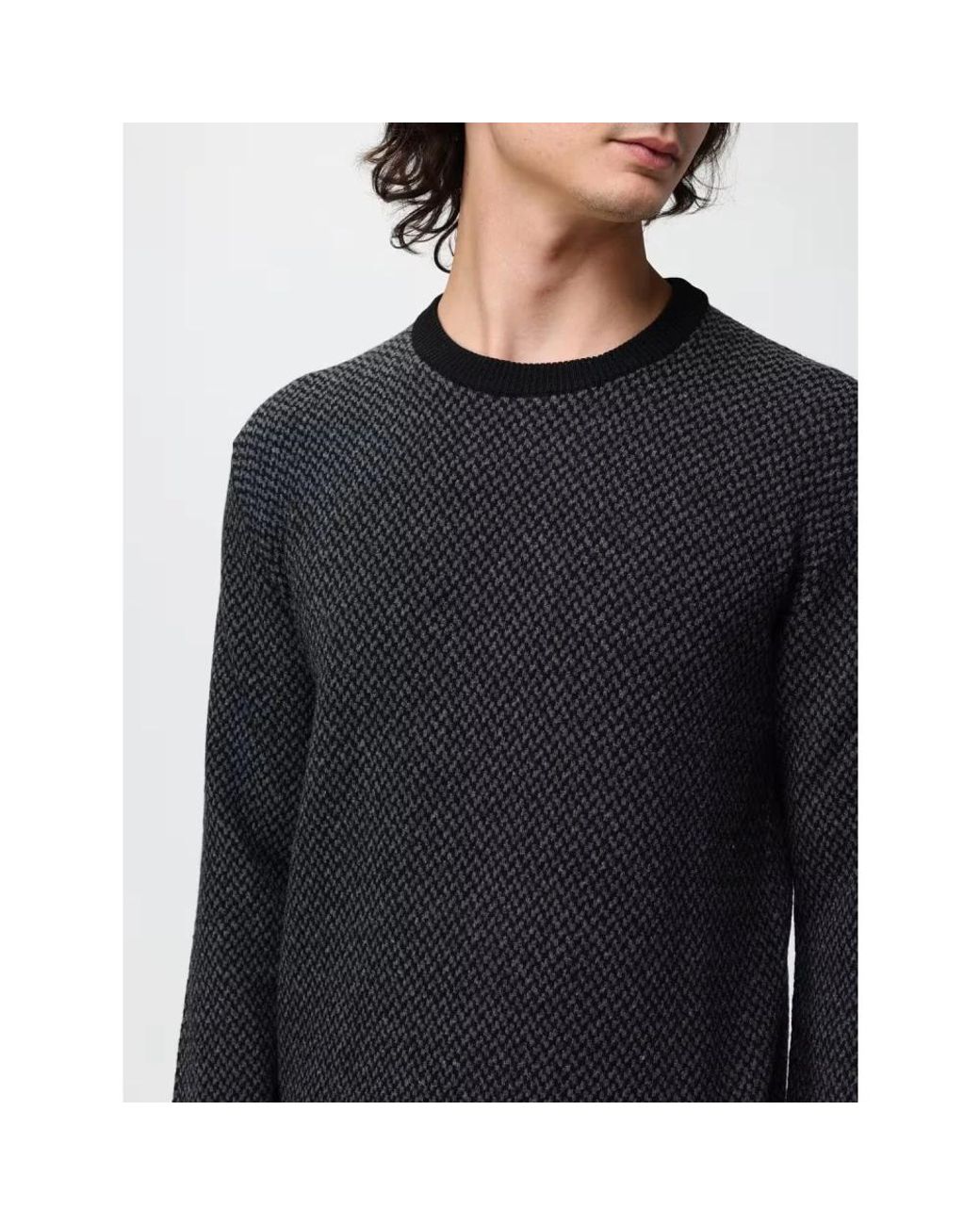 Brooksfield Black Round-Neck Knitwear for men