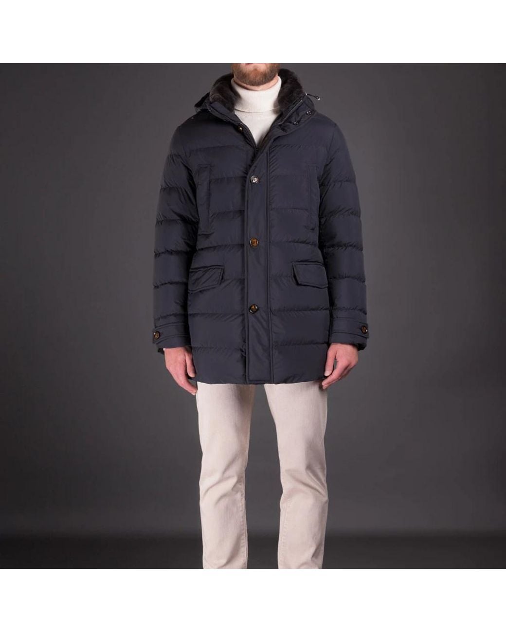 Moorer Blue Down Jackets for men