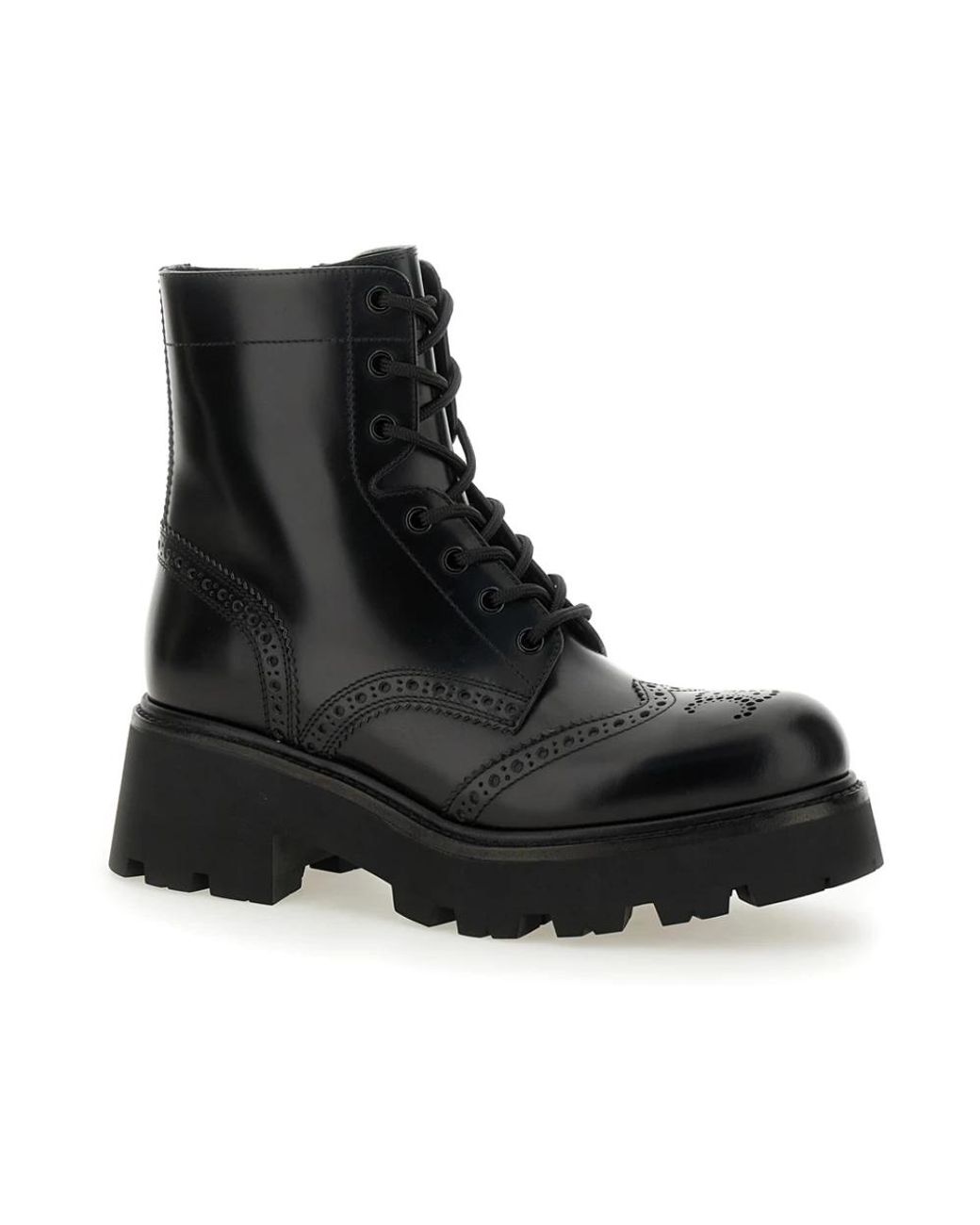 Céline Black Lace-Up Boots