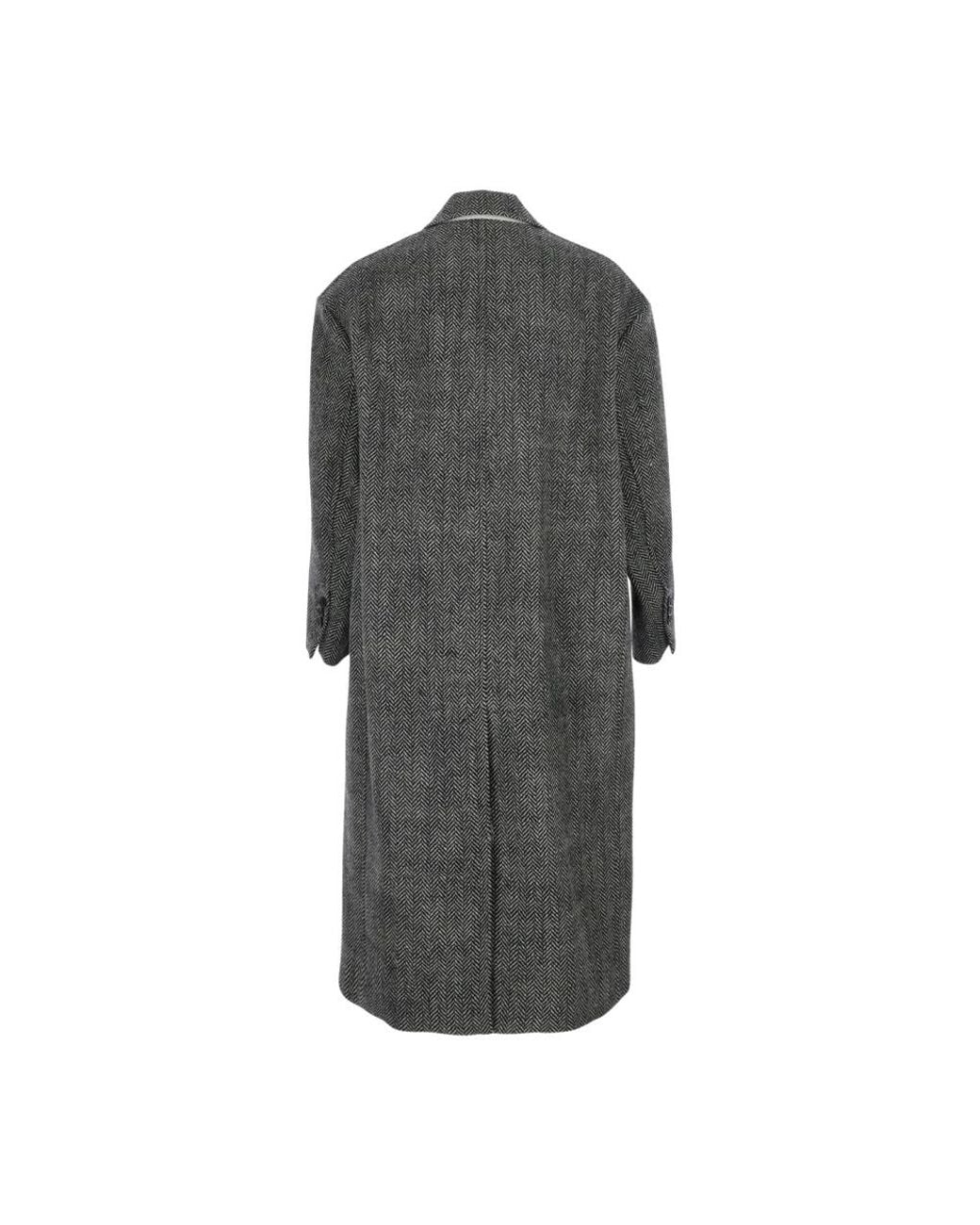 AMI Gray Double-Breasted Coats for men