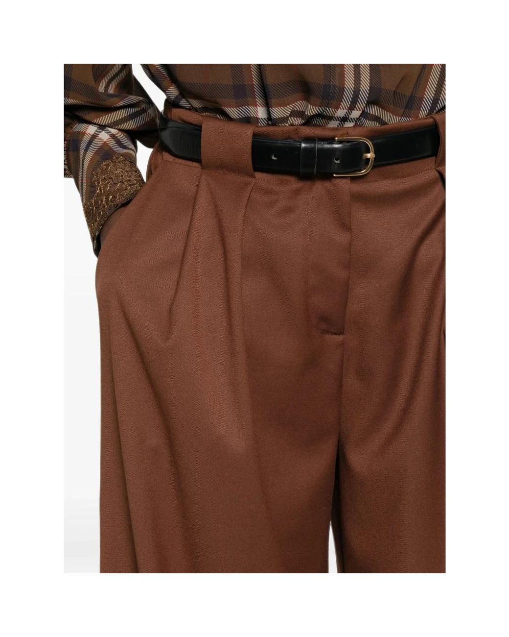 Ermanno Scervino Brown Wide Trousers
