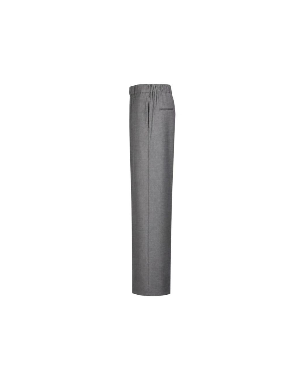 White Sand Gray Wide Trousers