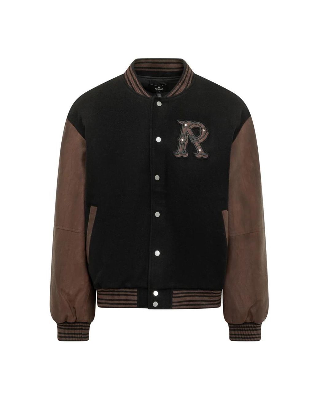 Represent Jassen ,Zwart ,Wol Varsity Bomber in het Black voor heren